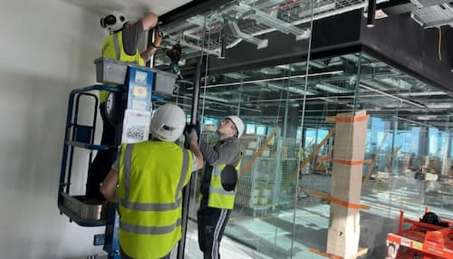 NVQ Level 2 glass partition in the office